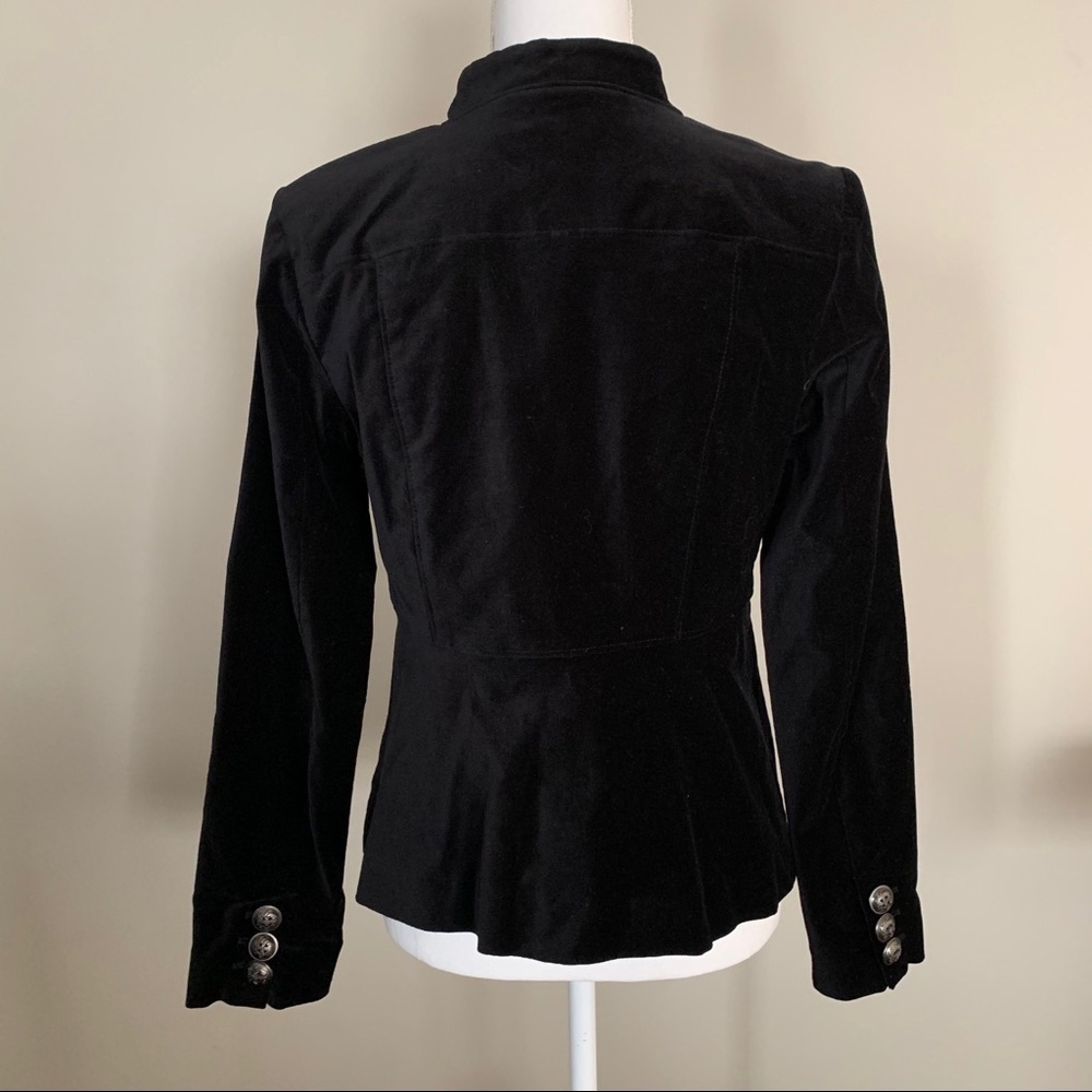NWOT Du Jour Stretch Velvet Blazer front buttons Size 4 - Picture 3 of 5